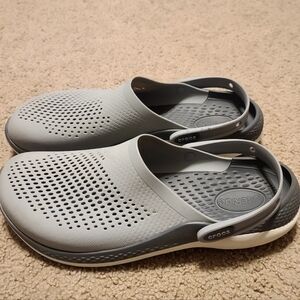 Men's 13, Gray Slip-On Croc Sandals LiteRide